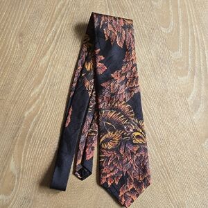 Villa Bugatti Autumn Leaf Pattern Necktie